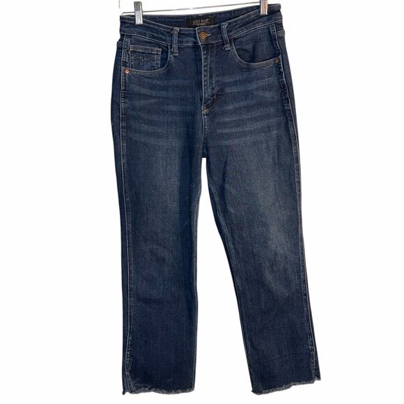 Judy Blue Cropped Straight Jeans Size 7/28 Dark Wash Stretch Denim - Picture 7 of 7